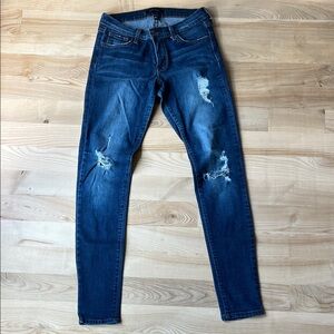 Flying Monkey Dark Blue Distressed Skinny Jeans